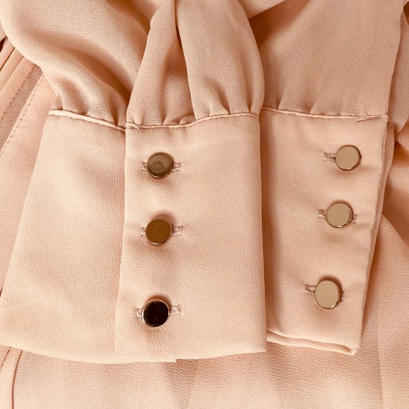 Chloe K Sheer Blouse, Light Peach, Large - Picture 8 of 12